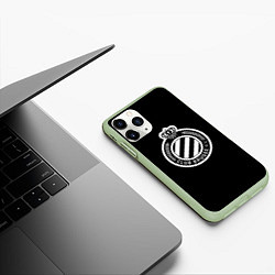 Чехол iPhone 11 Pro матовый Брюгге fc club белое лого, цвет: 3D-салатовый — фото 2
