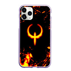 Чехол iPhone 11 Pro матовый Quake fire logo, цвет: 3D-светло-сиреневый