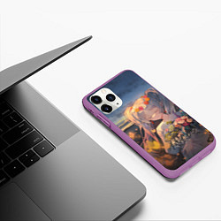 Чехол iPhone 11 Pro матовый Sousou no Frieren Фрирен smile, цвет: 3D-фиолетовый — фото 2