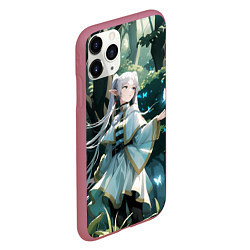 Чехол iPhone 11 Pro матовый Sousou no Frieren Фрирен butterfly, цвет: 3D-малиновый — фото 2