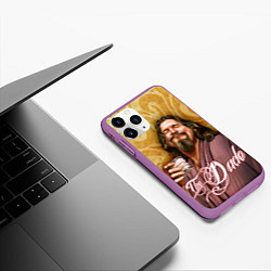 Чехол iPhone 11 Pro матовый The Big Lebowski dude, цвет: 3D-фиолетовый — фото 2