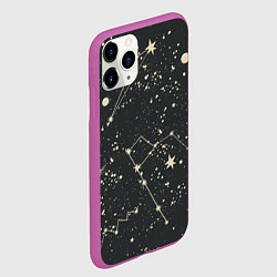 Чехол iPhone 11 Pro матовый Звёздная карта, цвет: 3D-фиолетовый — фото 2