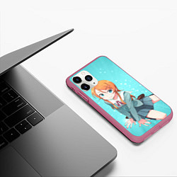 Чехол iPhone 11 Pro матовый Кирино Косака из OreImo, цвет: 3D-малиновый — фото 2