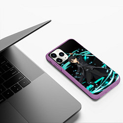 Чехол iPhone 11 Pro матовый Кирито из Сао, цвет: 3D-фиолетовый — фото 2