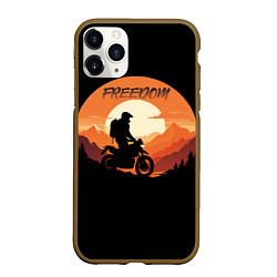 Чехол iPhone 11 Pro матовый Мотоцикл - это свобода, цвет: 3D-коричневый