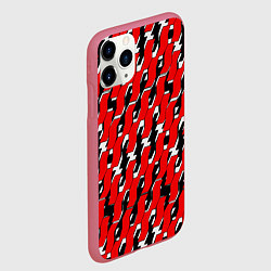 Чехол iPhone 11 Pro матовый Техно узор красный, цвет: 3D-малиновый — фото 2