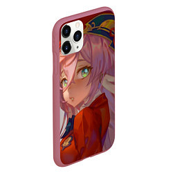 Чехол iPhone 11 Pro матовый Genshin Impact Янь Фэй cute, цвет: 3D-малиновый — фото 2