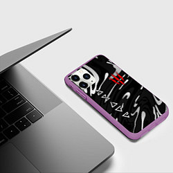 Чехол iPhone 11 Pro матовый The witcher - белые разводы, цвет: 3D-фиолетовый — фото 2