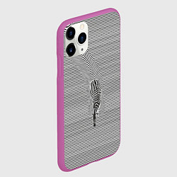 Чехол iPhone 11 Pro матовый Зебра плывущая в полосках, цвет: 3D-фиолетовый — фото 2