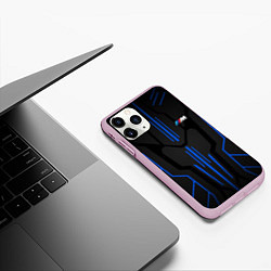 Чехол iPhone 11 Pro матовый Синяя броня - M-power, цвет: 3D-розовый — фото 2