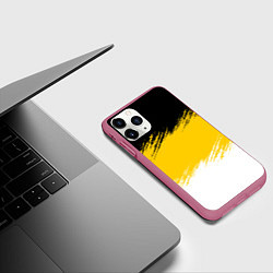 Чехол iPhone 11 Pro матовый Имперский флаг России штриховка, цвет: 3D-малиновый — фото 2