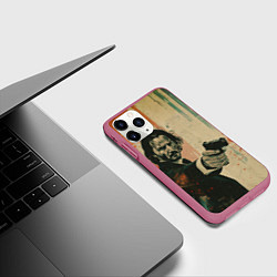 Чехол iPhone 11 Pro матовый Джон Уик с пистолетом, цвет: 3D-малиновый — фото 2