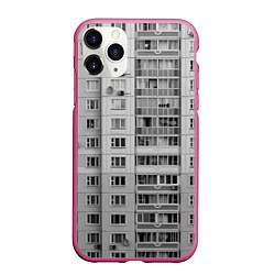 Чехол iPhone 11 Pro матовый Эстетика панельки, цвет: 3D-малиновый