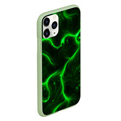 Чехол iPhone 11 Pro матовый Светящиеся волосяной узор, цвет: 3D-салатовый — фото 2