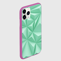 Чехол iPhone 11 Pro матовый Объемные пирамидки, цвет: 3D-фиолетовый — фото 2