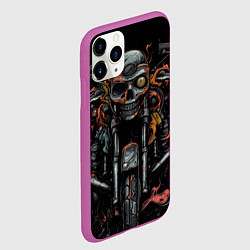 Чехол iPhone 11 Pro матовый Череп из мотоцикла, цвет: 3D-фиолетовый — фото 2