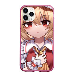 Чехол iPhone 11 Pro матовый Touhou Project Flandre милая улыбка, цвет: 3D-малиновый