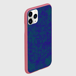 Чехол iPhone 11 Pro матовый Камуфляж синий с зелеными пятнами, цвет: 3D-малиновый — фото 2