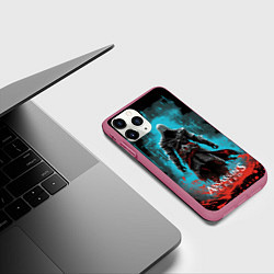 Чехол iPhone 11 Pro матовый Assassins creed подводный город, цвет: 3D-малиновый — фото 2