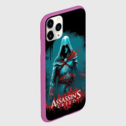 Чехол iPhone 11 Pro матовый Assassins creed синий дым, цвет: 3D-фиолетовый — фото 2