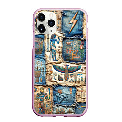 Чехол iPhone 11 Pro матовый Пэчворк из Египетских мотивов, цвет: 3D-розовый