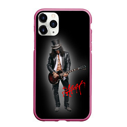 Чехол iPhone 11 Pro матовый Слэш музыкант группы Guns N Roses