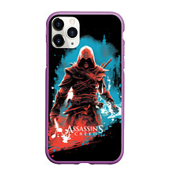 Чехол iPhone 11 Pro матовый Assassins creed фон абстрактный