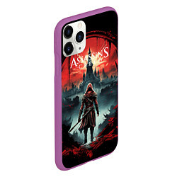 Чехол iPhone 11 Pro матовый Assassins creed город на горизонте, цвет: 3D-фиолетовый — фото 2