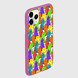 Чехол iPhone 11 Pro матовый Весёлые цветные презервативы, цвет: 3D-фиолетовый — фото 2