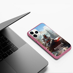 Чехол iPhone 11 Pro матовый Assassins creed poster game, цвет: 3D-малиновый — фото 2