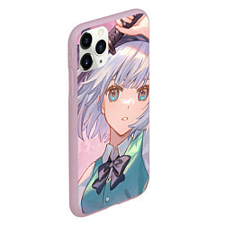 Чехол iPhone 11 Pro матовый Touhou Project Youmu Konpaku мило, цвет: 3D-розовый — фото 2