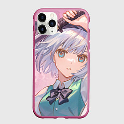 Чехол iPhone 11 Pro матовый Touhou Project Youmu Konpaku мило, цвет: 3D-малиновый