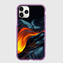 Чехол iPhone 11 Pro матовый Волнистая темная материя