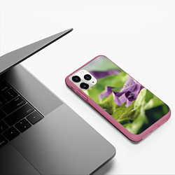 Чехол iPhone 11 Pro матовый Геометрический пейзаж фиолетовый и зеленый, цвет: 3D-малиновый — фото 2