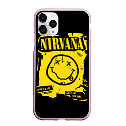 Чехол iPhone 11 Pro матовый Nirvana - смайлик, цвет: 3D-розовый