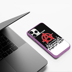 Чехол iPhone 11 Pro матовый Анархия - Punks not dead, цвет: 3D-фиолетовый — фото 2