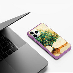 Чехол iPhone 11 Pro матовый Многоугольное дерево с листьями, цвет: 3D-фиолетовый — фото 2