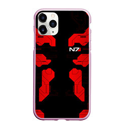 Чехол iPhone 11 Pro матовый Mass Effect - Red armor, цвет: 3D-розовый