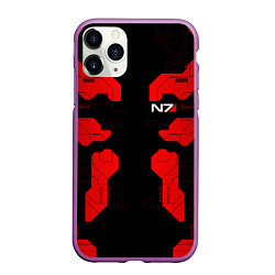 Чехол iPhone 11 Pro матовый Mass Effect - Red armor