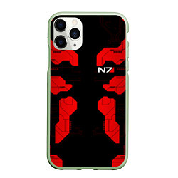 Чехол iPhone 11 Pro матовый Mass Effect - Red armor
