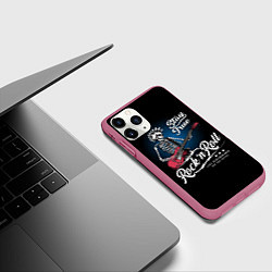 Чехол iPhone 11 Pro матовый Rock and roll - punk, цвет: 3D-малиновый — фото 2