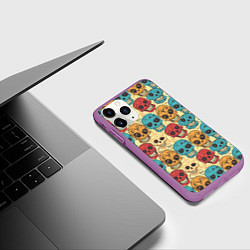 Чехол iPhone 11 Pro матовый День мёртвых, цвет: 3D-фиолетовый — фото 2