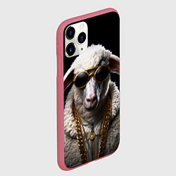 Чехол iPhone 11 Pro матовый Богатый баран в цепях, цвет: 3D-малиновый — фото 2