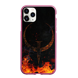 Чехол iPhone 11 Pro матовый Quake one, цвет: 3D-малиновый