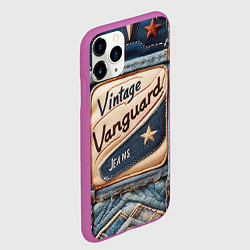 Чехол iPhone 11 Pro матовый Vintage vanguard jeans - patchwork, цвет: 3D-фиолетовый — фото 2