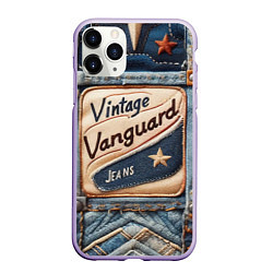 Чехол iPhone 11 Pro матовый Vintage vanguard jeans - patchwork, цвет: 3D-светло-сиреневый