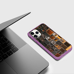 Чехол iPhone 11 Pro матовый Винтажные колонки, цвет: 3D-фиолетовый — фото 2