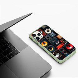Чехол iPhone 11 Pro матовый Audio speaker, цвет: 3D-салатовый — фото 2