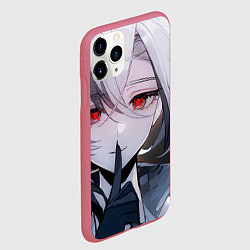 Чехол iPhone 11 Pro матовый Genshin Impact Арлекино smile quiet, цвет: 3D-малиновый — фото 2