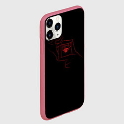 Чехол iPhone 11 Pro матовый Взгляд Макимы человек бензопила, цвет: 3D-малиновый — фото 2